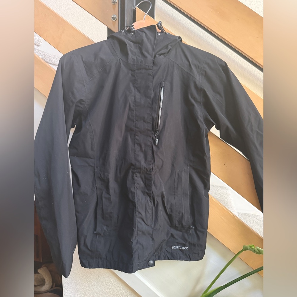 Marmot Rain Jacket, Size Small, Black